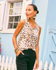 Chico's On Sale - Animal Print Jersey Satin Tank Top