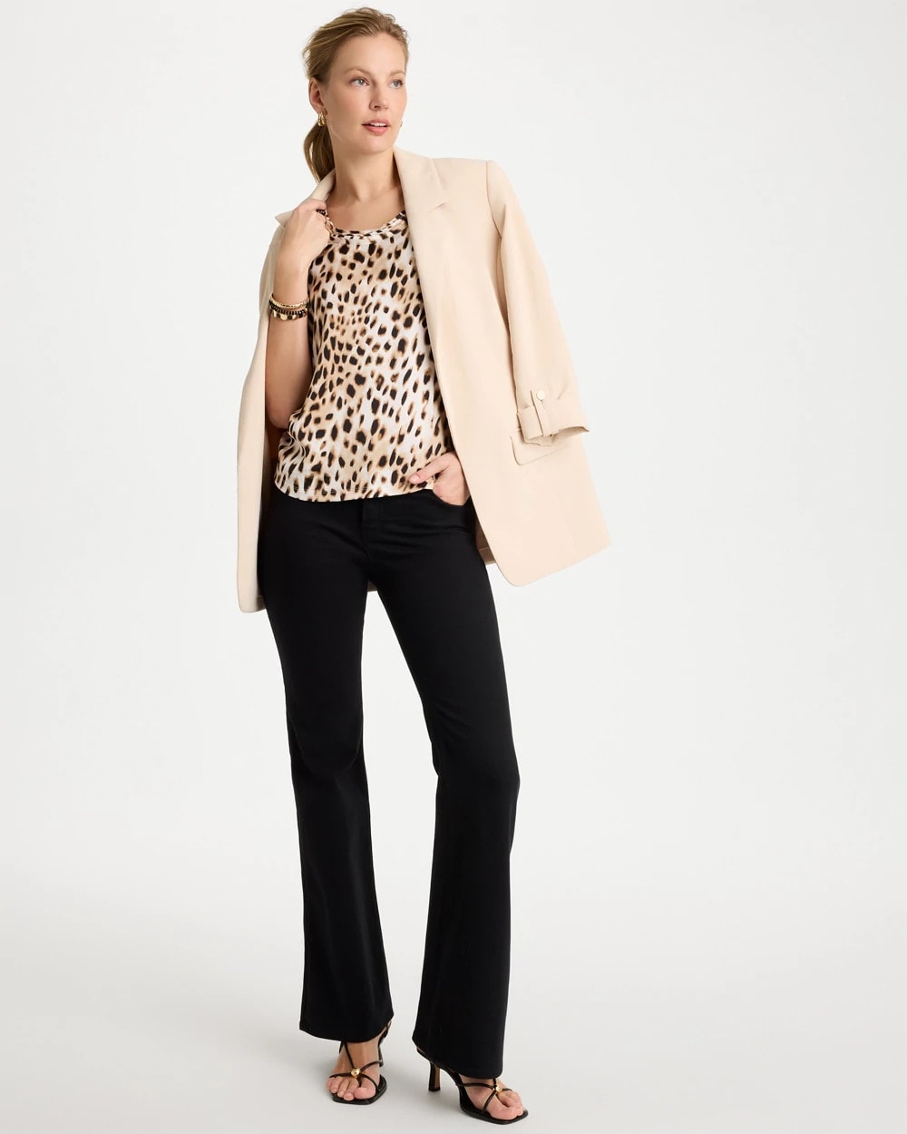 Chico's On Sale - Animal Print Jersey Satin Tank Top