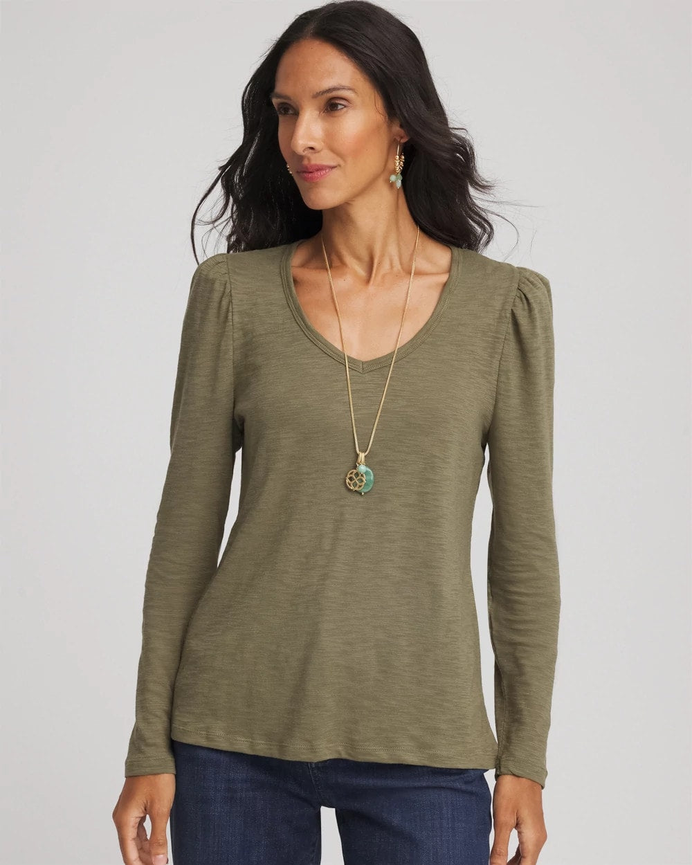 Chico's For Sale - Slub Puff-Sleeve Tee
