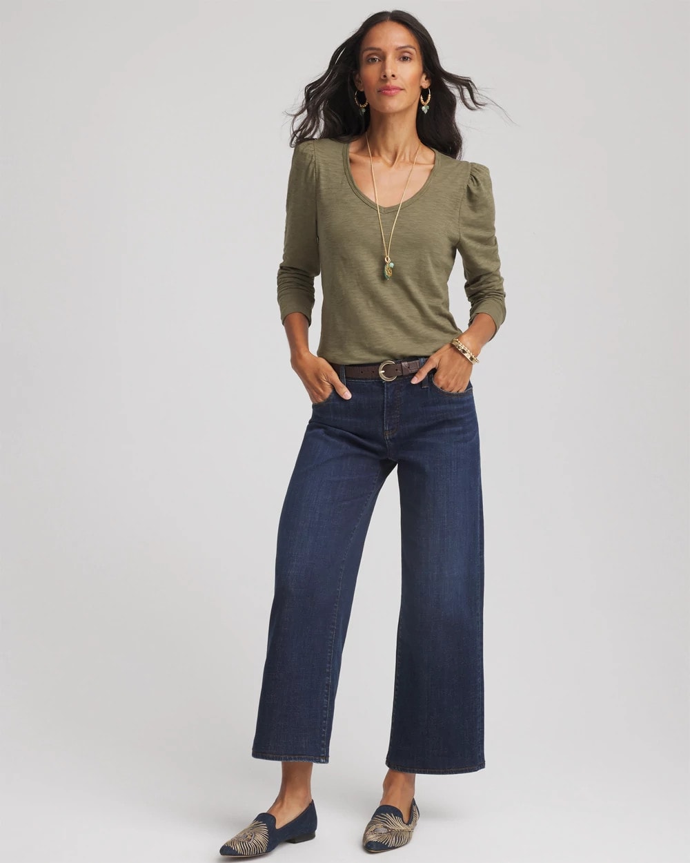 Chico's For Sale - Slub Puff-Sleeve Tee