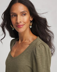 Chico's For Sale - Slub Puff-Sleeve Tee