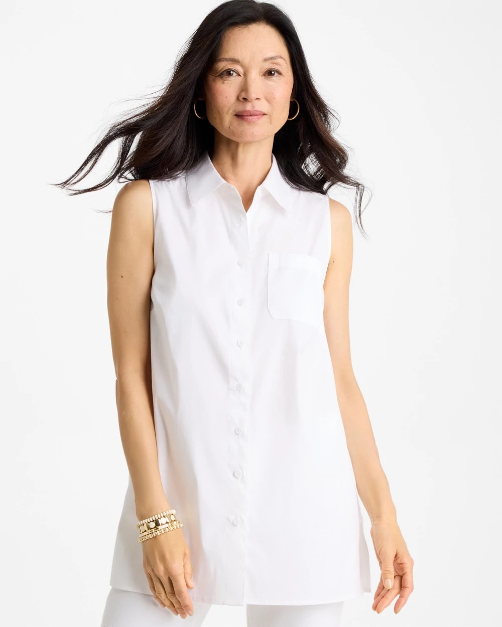 Chico's Outlet - Poplin Cotton Collared Tunic