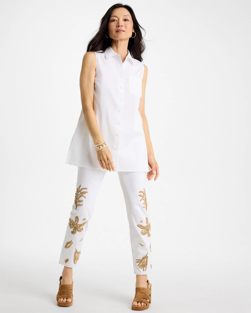 Chico's Outlet - Poplin Cotton Collared Tunic