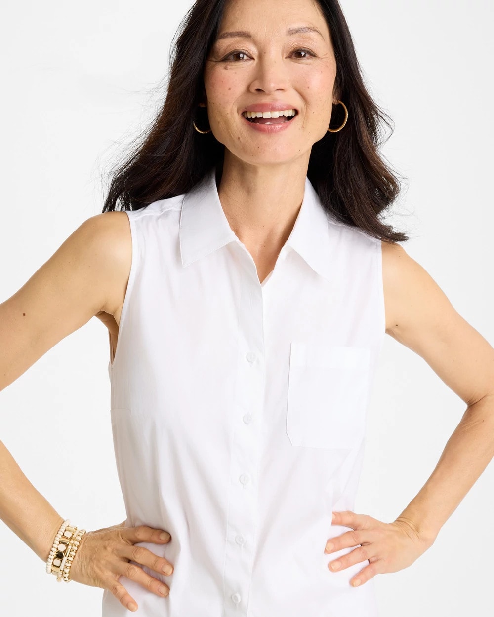 Chico's Outlet - Poplin Cotton Collared Tunic