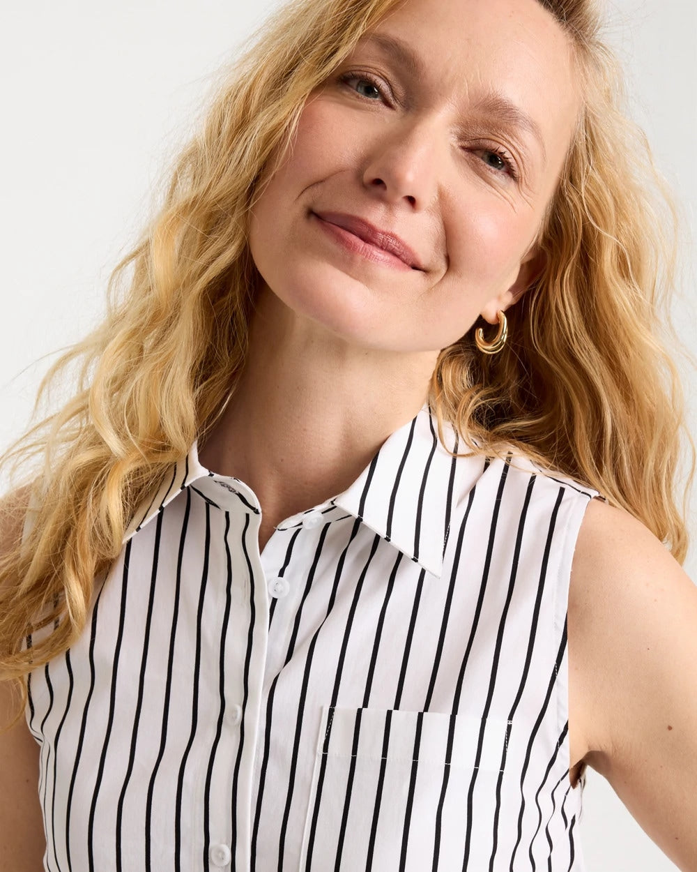 Chico's Online - Poplin Cotton Collared Striped Tunic