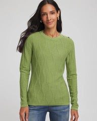 Chico's On Sale - Button Shoulder Crewneck Pullover