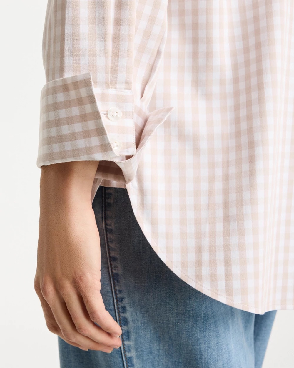 Chico's For Sale - No Iron™ Stretch Neutral Gingham Shirt