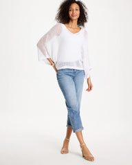 Chico's / V-Neck Metallic Knit Poncho