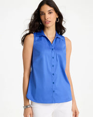 Chico's On Sale - Cotton-Blend Classic Sleeveless Shirt