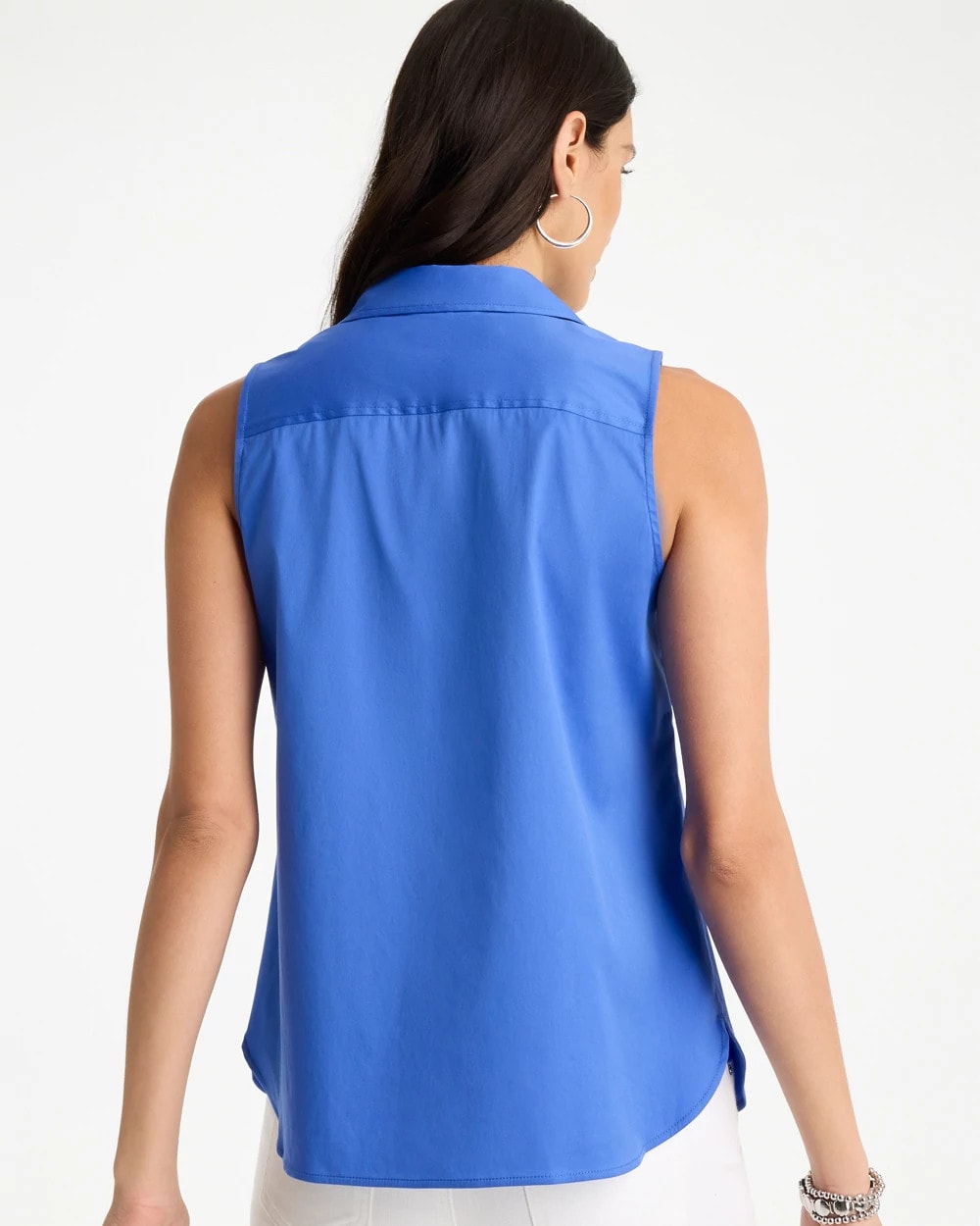 Chico's On Sale - Cotton-Blend Classic Sleeveless Shirt