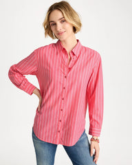 Chico's Outlet - Cotton Voile Collared Striped Shirt