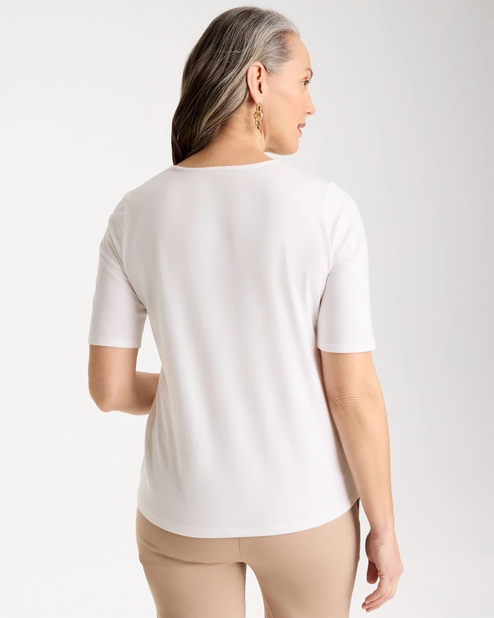 Chico's / Sequin Embroidered Floral Tee