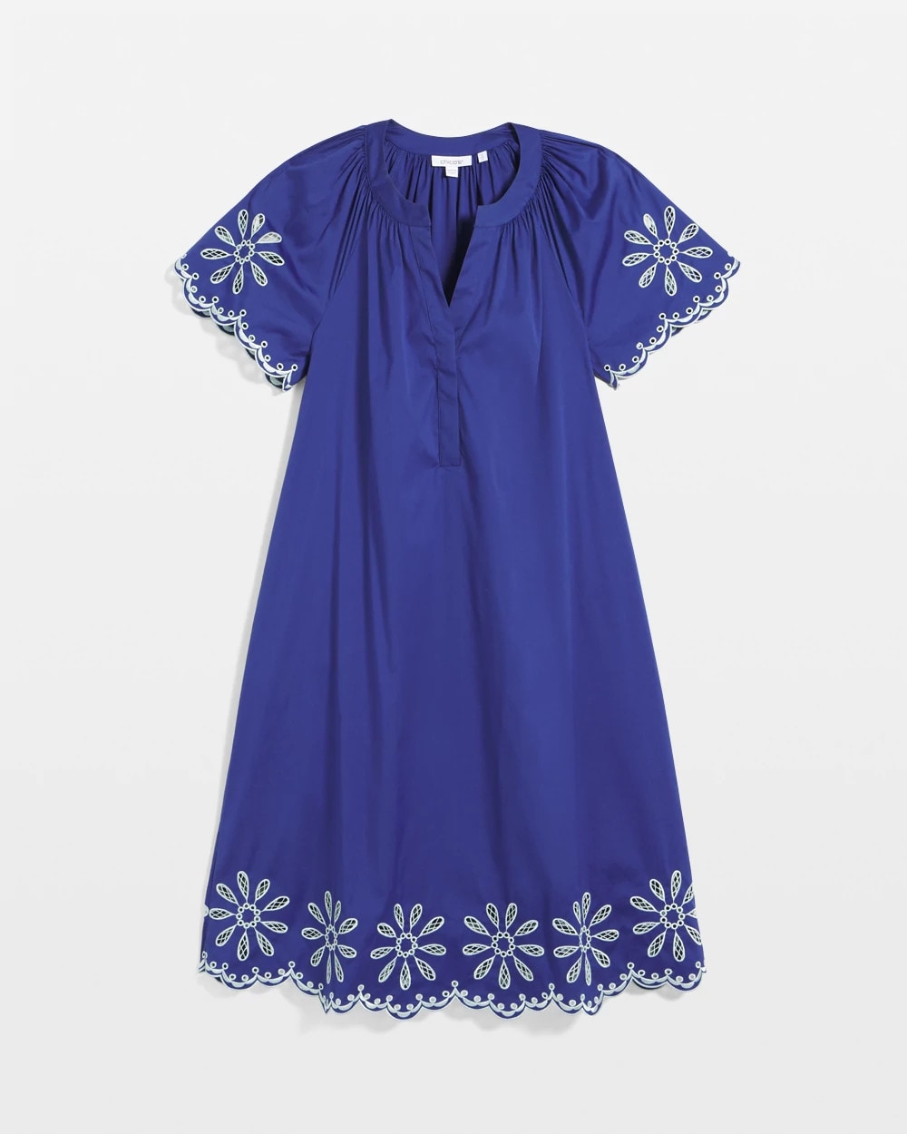 Chico's Outlet - Embroidered Poplin Popover Dress