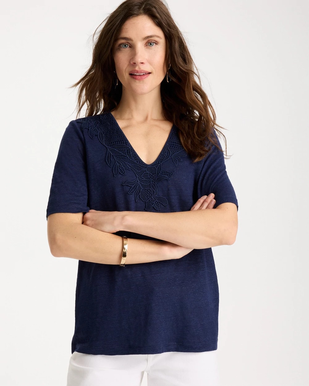 Chico's Online - Flora Lace V-Neck Tee