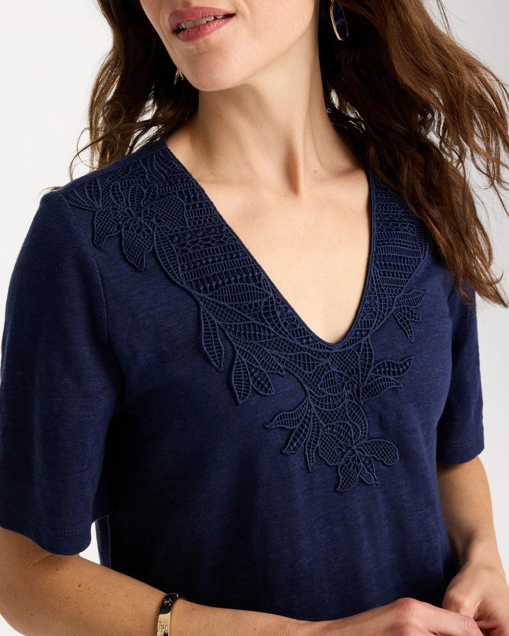 Chico's Online - Flora Lace V-Neck Tee