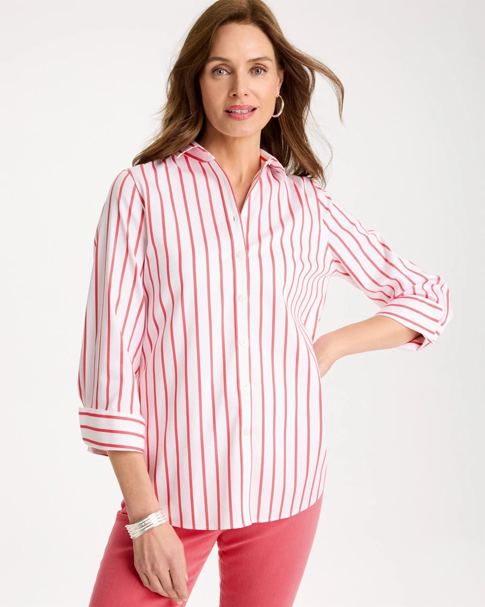Chico's Discount - No Iron™ Stretch Striped Shirt