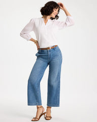 Chico's On Sale - Ruffled V-Neck 3/4 Sleeve Top