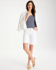 Chico's Sale - Pima Striped Elbow Sleeve Tee