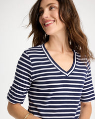 Chico's Sale - Pima Striped Elbow Sleeve Tee