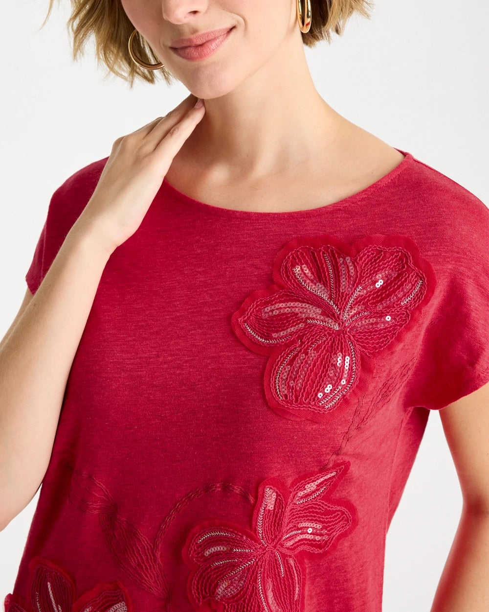 Chico's For Sale - Linen Embellished Sequin Tunic