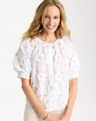 Chico's Online - Cotton Metallic Applique Embroidered Top