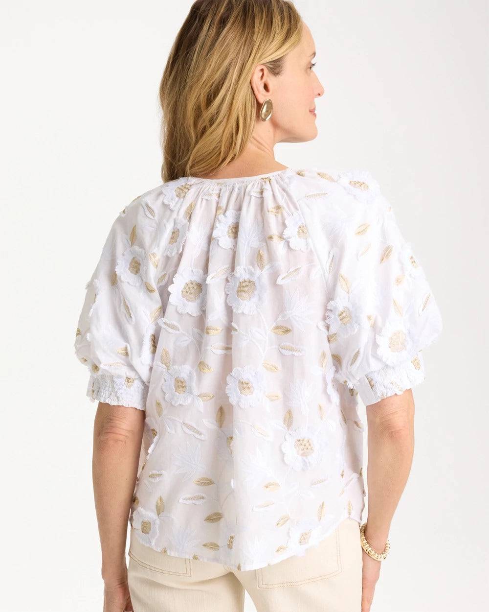 Chico's Online - Cotton Metallic Applique Embroidered Top