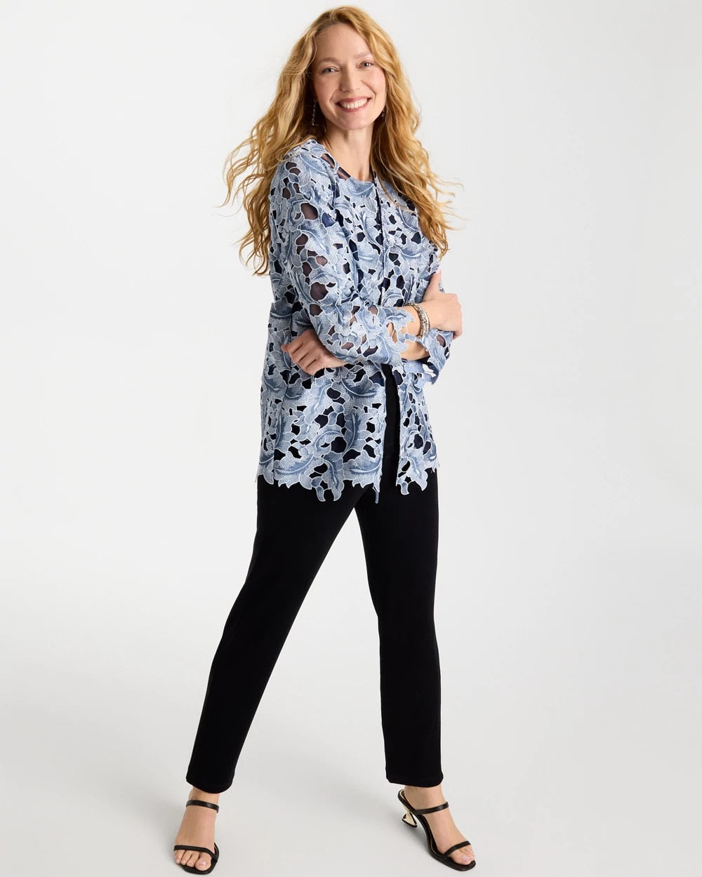 Chico's Sale - Travelers™ Collection Contrast Lined Lace Jacket