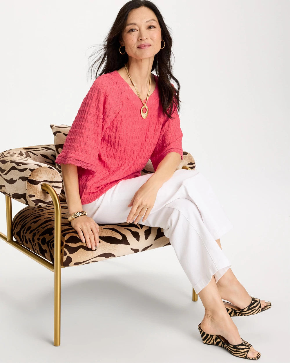 Chico's On Sale - Crinkle Lace Knit Raglan Tee