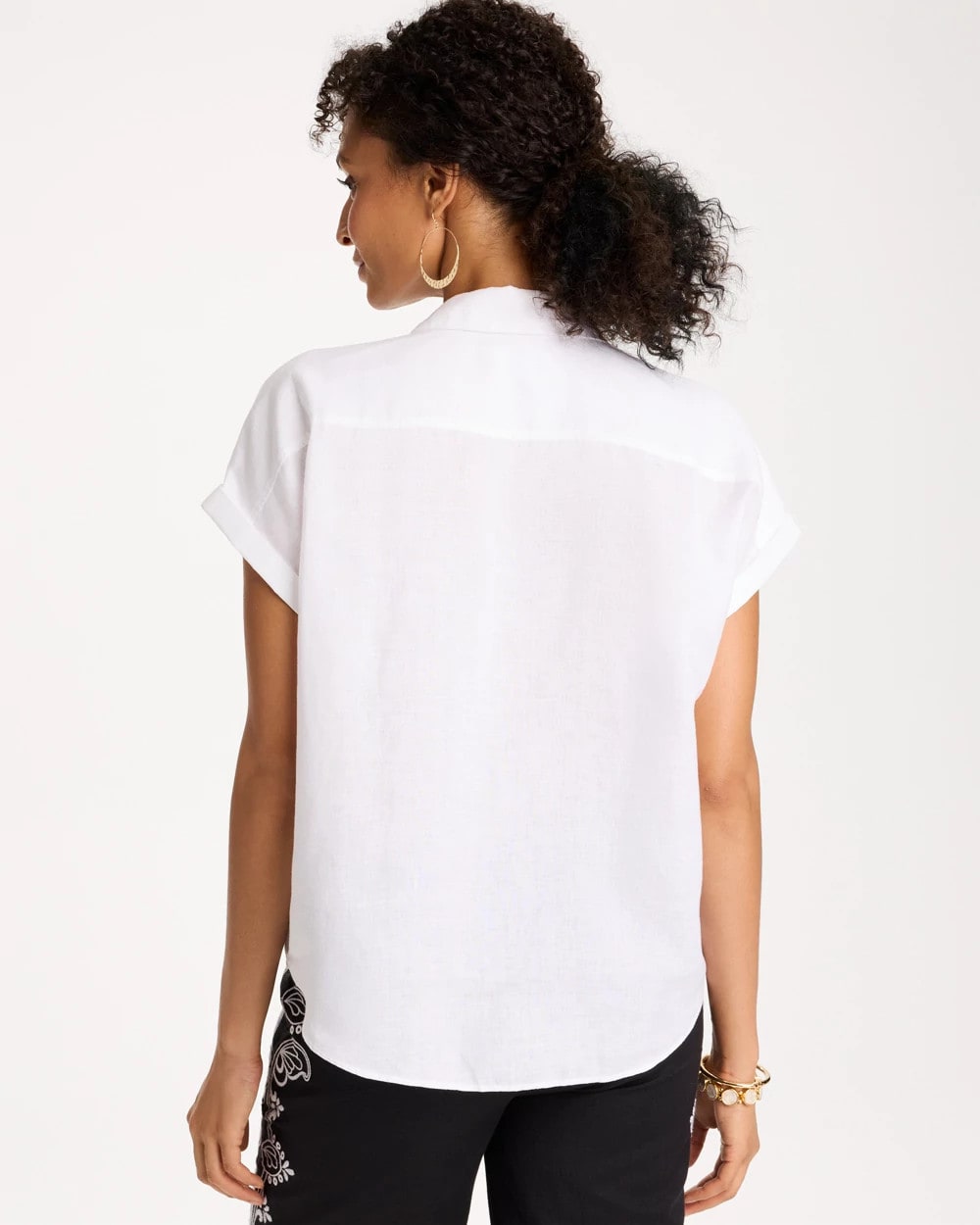Chico's For Sale - No Iron™ Linen Tie-Front Cap Sleeve Shirt