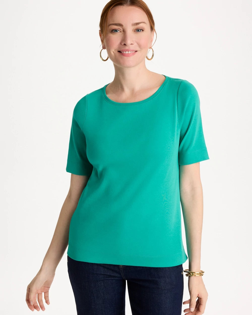 Chico's Outlet - Pima Elbow Sleeve Tee