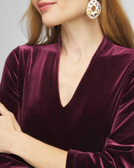 Chico's / V-Neck Velour Midi Dress