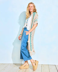 Chico's Outlet - Rainbow Crochet Pointelle Vest