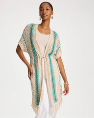 Chico's Outlet - Rainbow Crochet Pointelle Vest