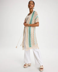 Chico's Outlet - Rainbow Crochet Pointelle Vest