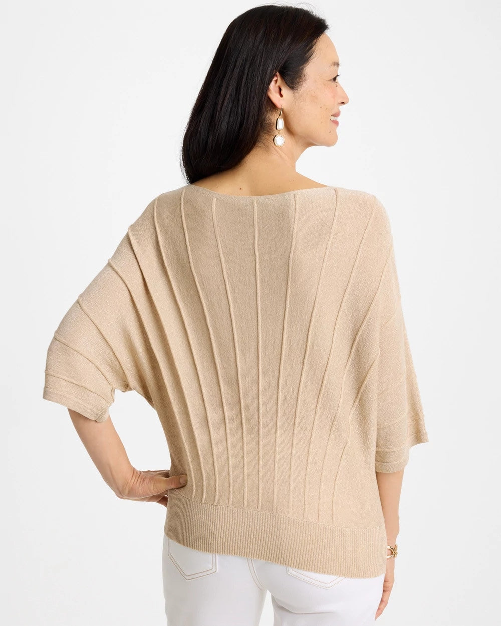 Chico's Discount - Metallic Pleated Dolman Pullover Sweater