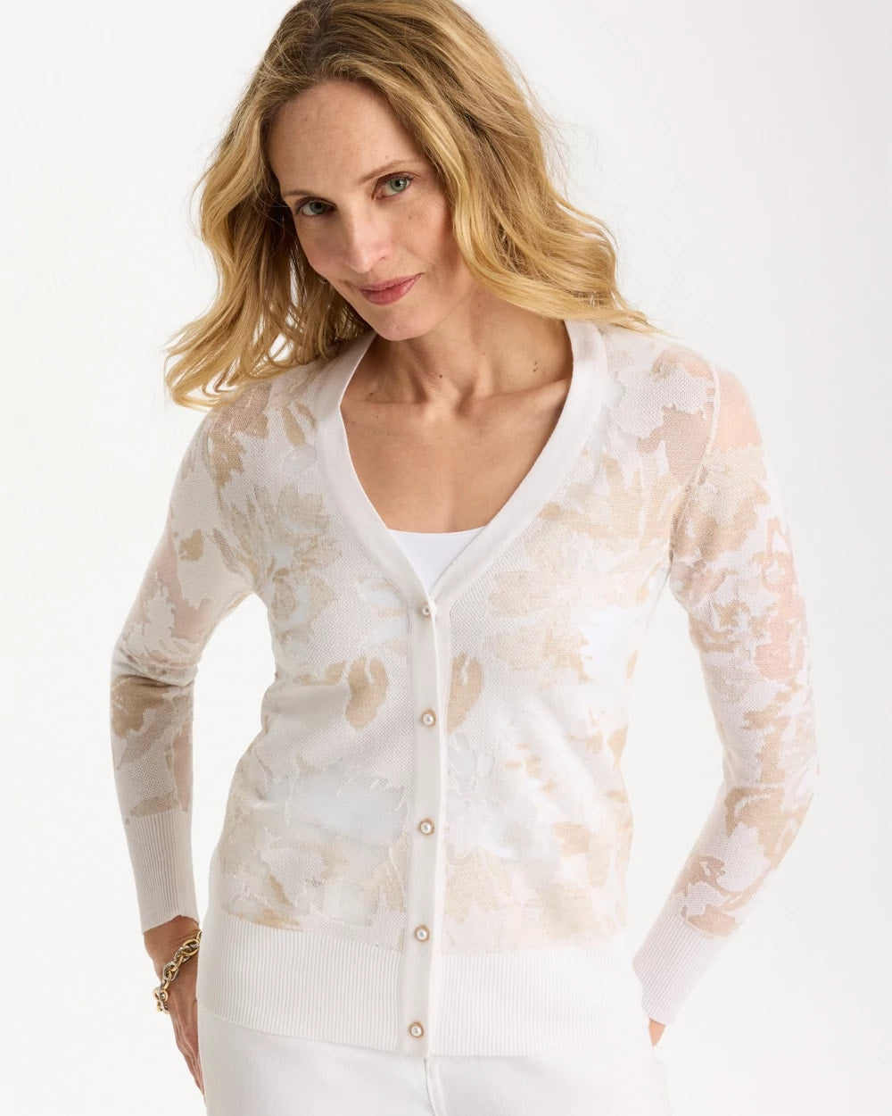 Chico's For Sale - Burnout Button-Front Cardigan