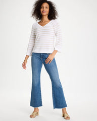 Chico's Discount - Metallic Striped Pullover Sweater