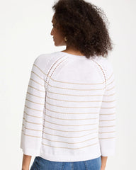 Chico's Discount - Metallic Striped Pullover Sweater