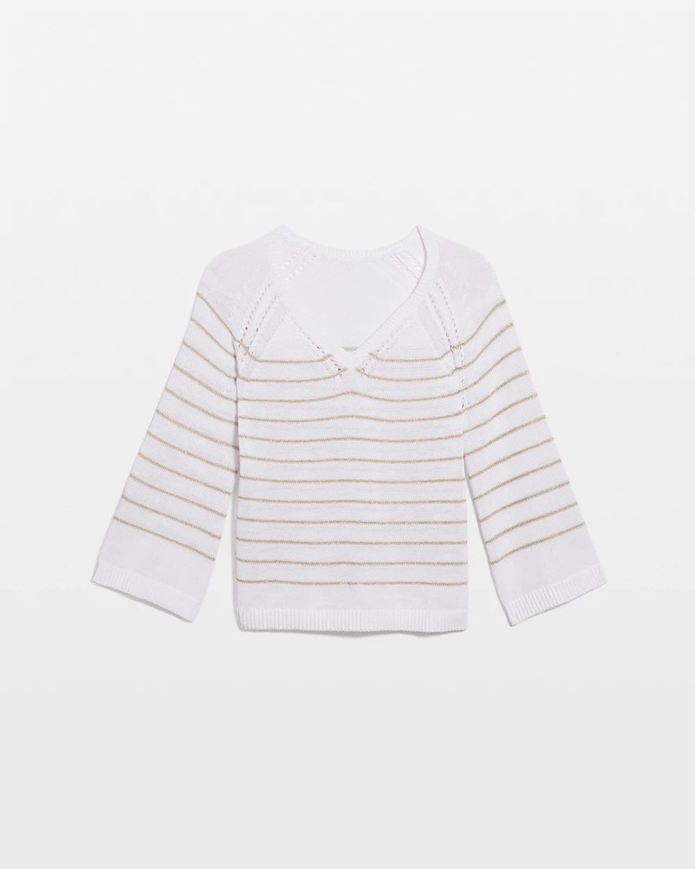 Chico's Discount - Metallic Striped Pullover Sweater