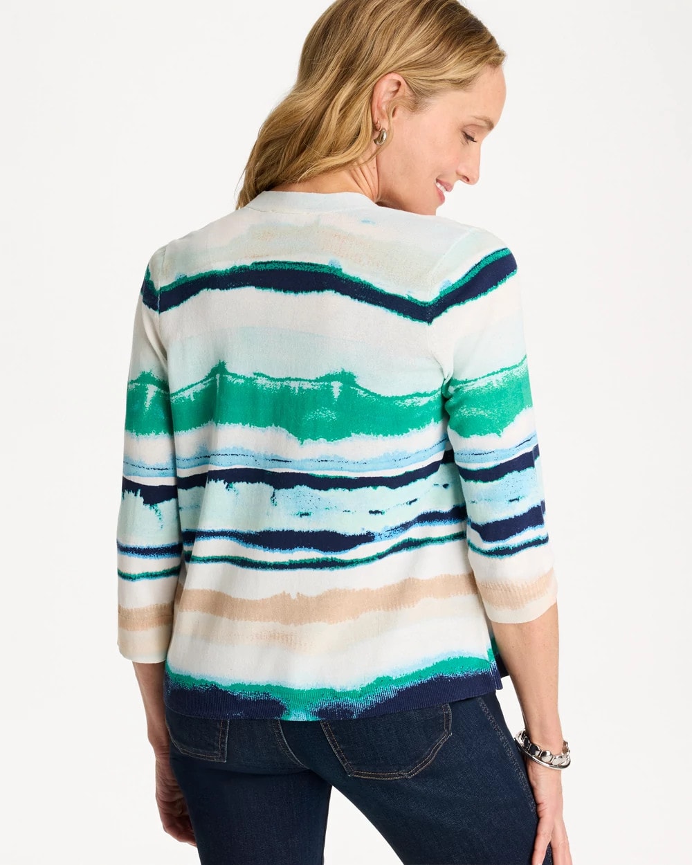 Chico's Discount - Grotto Striped Summer Romance Cardigan