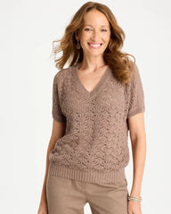 Chico's Sale - Sequin Pointelle Pullover