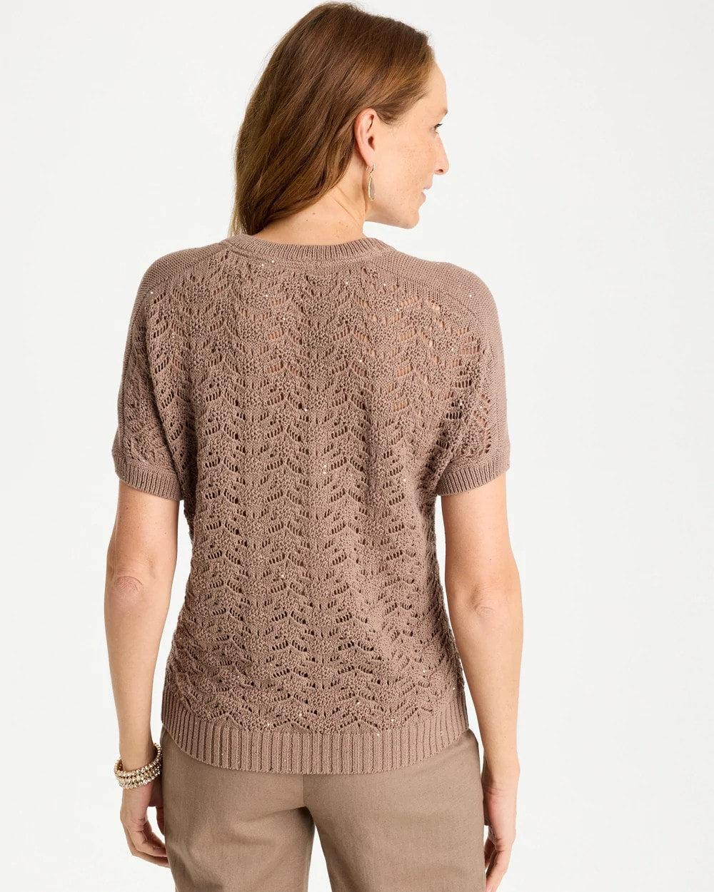 Chico's Sale - Sequin Pointelle Pullover