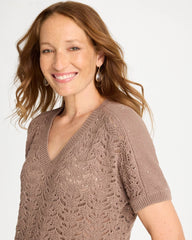 Chico's Sale - Sequin Pointelle Pullover