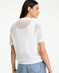 Chico's On Sale - Sequin Pointelle Pullover Polo Sweater