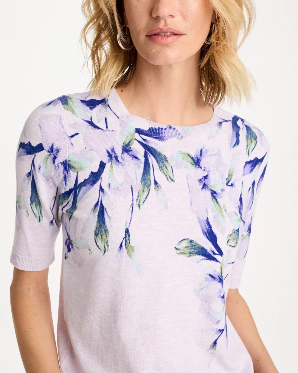 Chico's For Sale - Ella Short-Sleeve Orchid Sweater