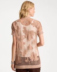 Chico's Discount - Cotton-Blend Crochet Cocoon Cardigan