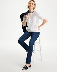 Chico's Outlet - Pointelle Blanket-Stitch Pullover Sweater