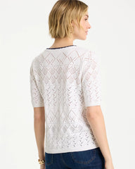 Chico's Outlet - Pointelle Blanket-Stitch Pullover Sweater