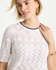 Chico's Outlet - Pointelle Blanket-Stitch Pullover Sweater