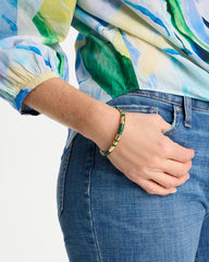 Chico's / Green Enamel Hinge Bangle